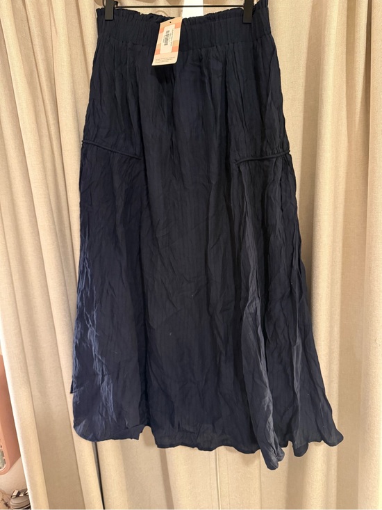 Calista Dresses & Skirts - New Women's Navy Crinkle Maxi Skirt with Elastic Waist L Koo De Ker